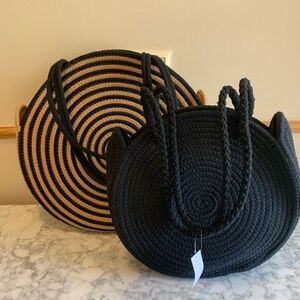 Two round Braided bags